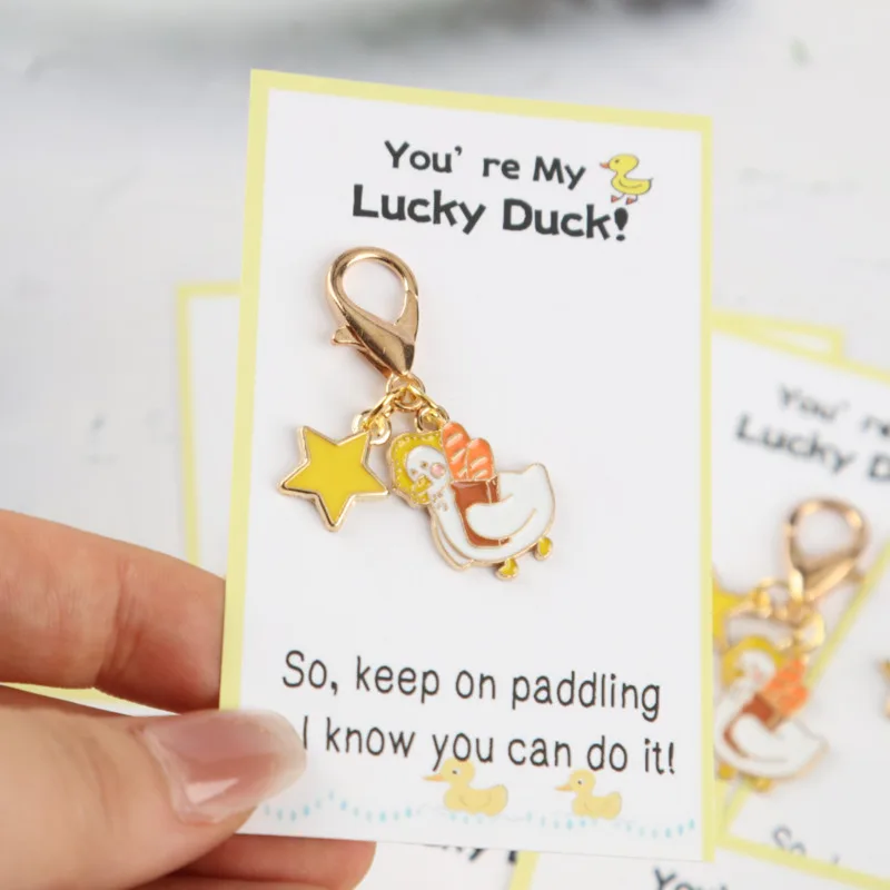 10/12pcs 2dLucky Bread Duck Series Keychain Set Comes with a 