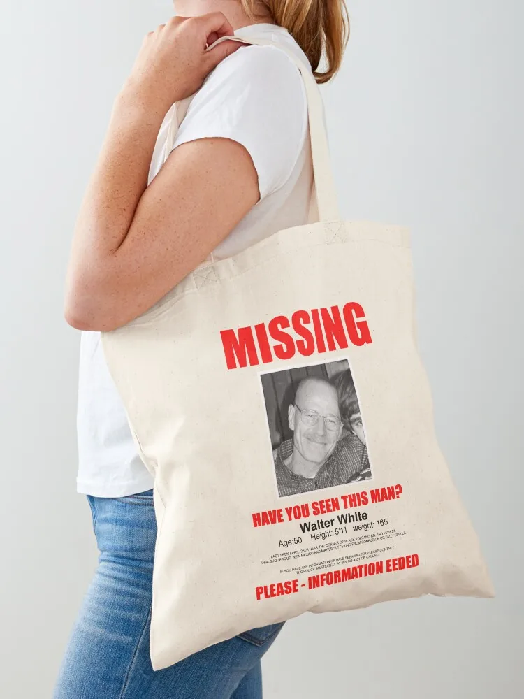 Walter White Missing Tote Bag university shopper bag great bag Lady