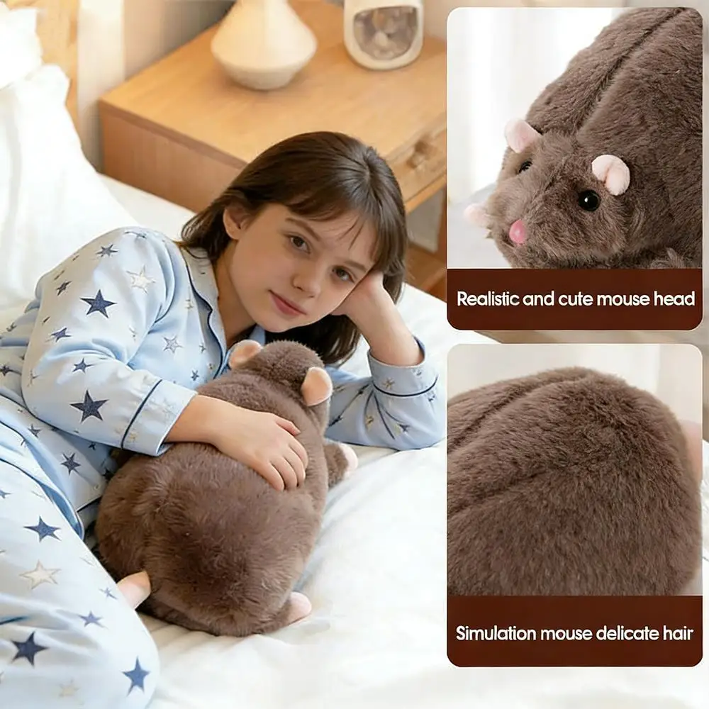 3D Simulated Rat Plushie Cute Simulation Jumbo Rat Plush Pillow Soft Stuffed Animal Lifelike Rat Model Doll Decoration 40/90cm view 3