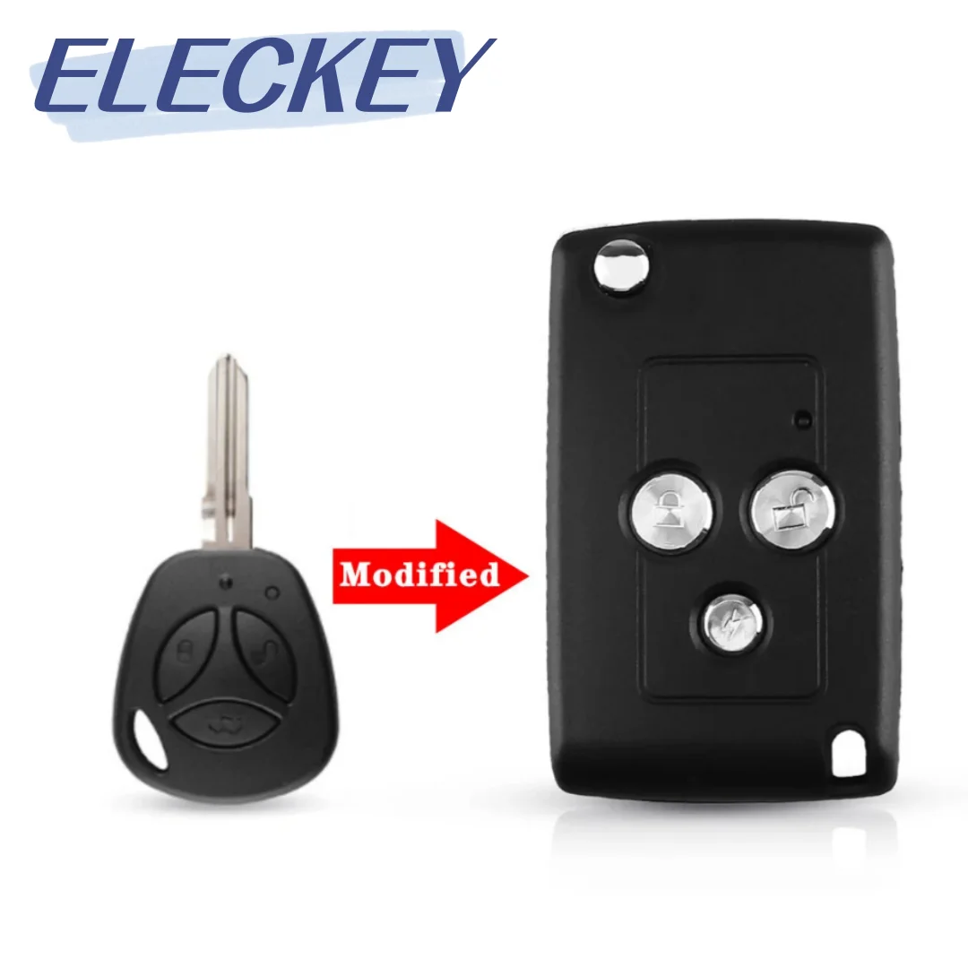 

Design 3 Buttons Modified Flip Folding Replacement Car Blank Key Shell For Lada Remote Case Cover Fob