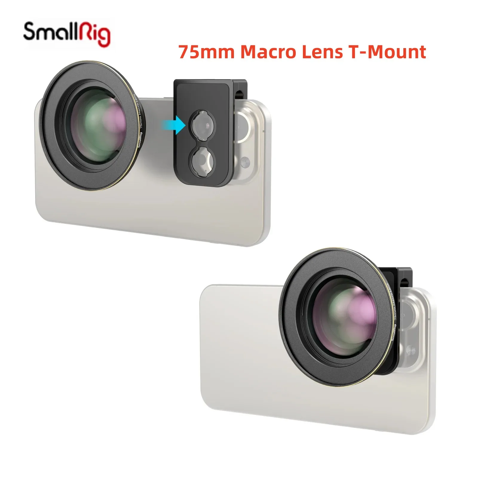 

SmallRig 75mm Macro Lens T-mount Mobile Phone Lens for iPhone 15 14 13 12 Samsung Galaxy S22 S21 Huawei Mate 60 40 Xiaomi 13 12