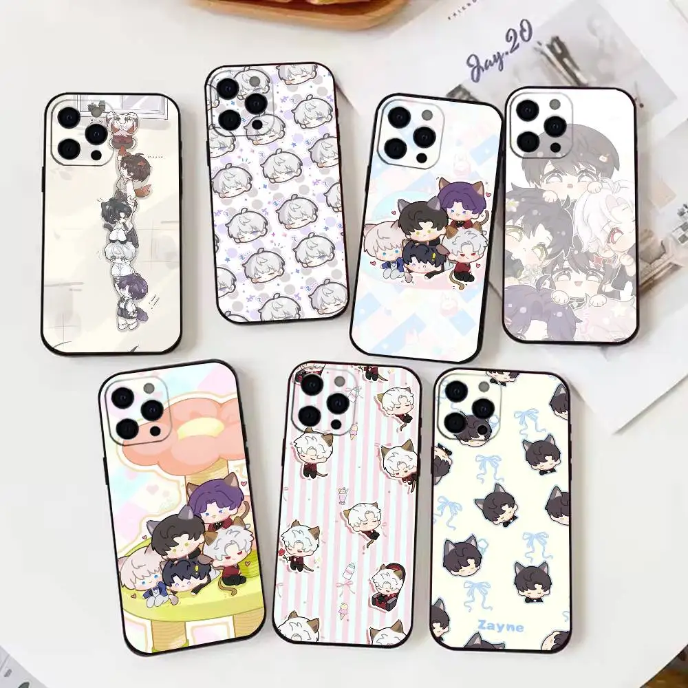 

Game Cute Love And D-Deepspace Phone Case For iPhone17,16,15,14,13,12 Plus,Max Soft Silicone Black Cover