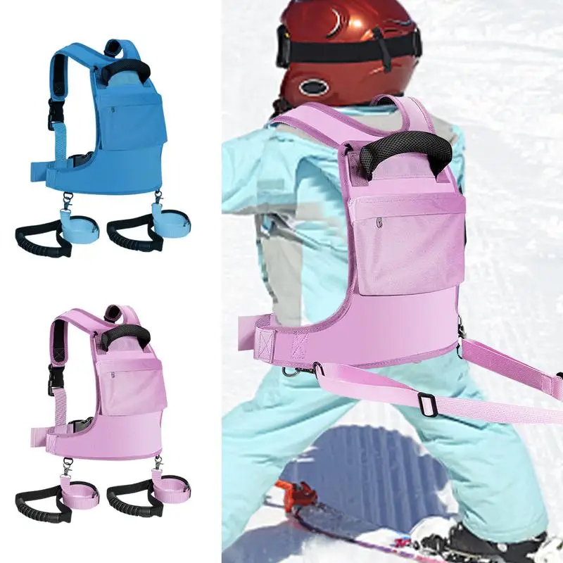 Skigeschirr, Kleinkindgeschirr, verstellbarer Skitrainer, Rucksack, Outdoor-Sportgeräte, stoßdämpfende Leinen für 3–12 Jahre alt