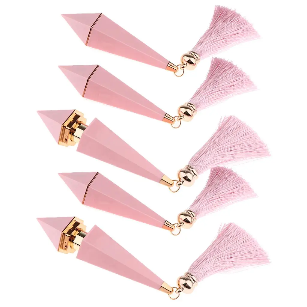 5x أنابيب بلسم الشفاه الوردي الفارغ DIY 12.1 ملم زجاجات حاويات بلسم الشفاه