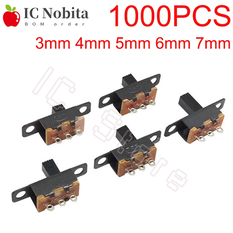 

1000PCS Micro Slide Switch SPDT 50V 0.5 A 3Pin SS12F15 Vertical Horizontal Lever Toggle Switch Handle 3mm 4mm 5mm 6mm 7mm