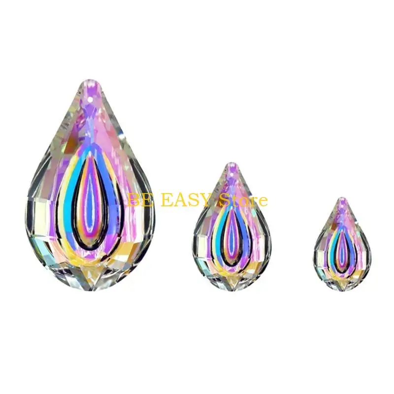E28F Hanging Chandelier Crystal Prism Suncatcher for Window Decoration Glass Prisms Parts DIY Home Wedding Decor