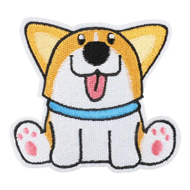 1pcs Patch Dog Love Stickers Iron On Patches for Clothing Sewing Embroidery Fusible Applique Badge Decoration Stripes