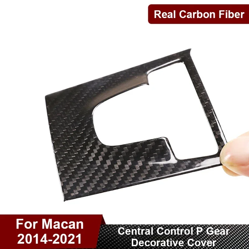 

For Porsche Macan 2014-2021 Real Carbon Fiber Car Central Control P Gear Switch Decorative Sticker Interior Modification