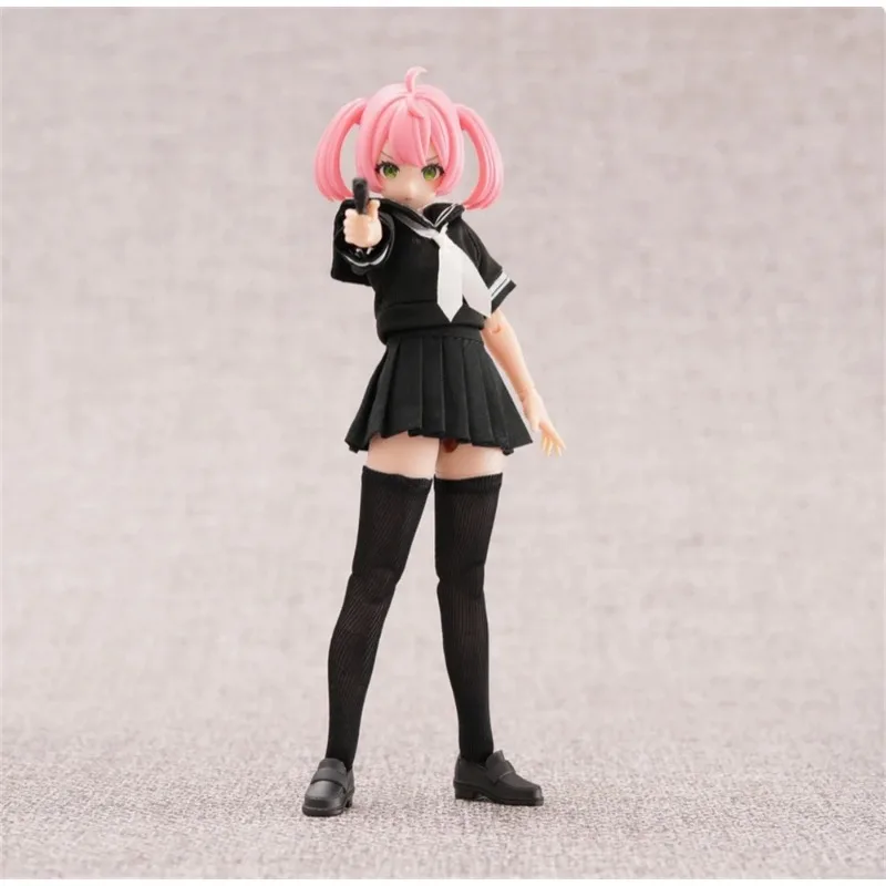 Auf Lager: 1/12 Maßstab Weibliche Süße Schülerin-Uniform mit Matrosenkragen-Oberteil und Plisseerock JK-Set für 6-Zoll Azone Actionfiguren-Körper – Detail 2