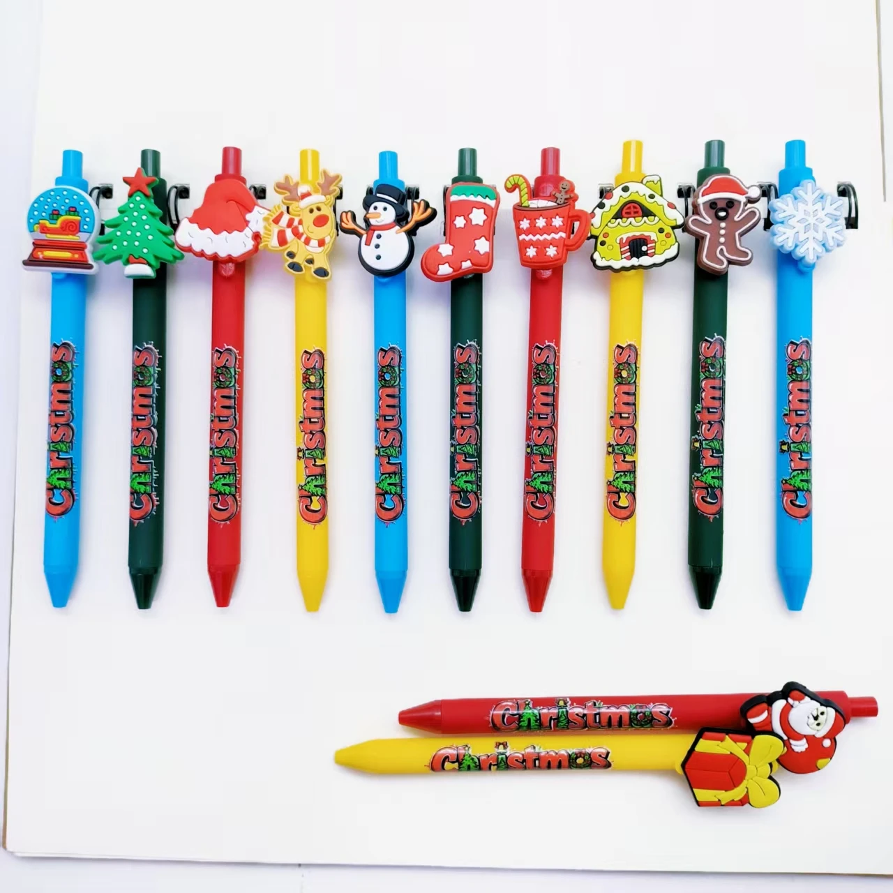 

6 шт./12 шт., рождественская вечеринка, нашивка с узором, печатная ручка, масштабируемая шариковая ручка, ежедневные офисные канцелярские принадлежности