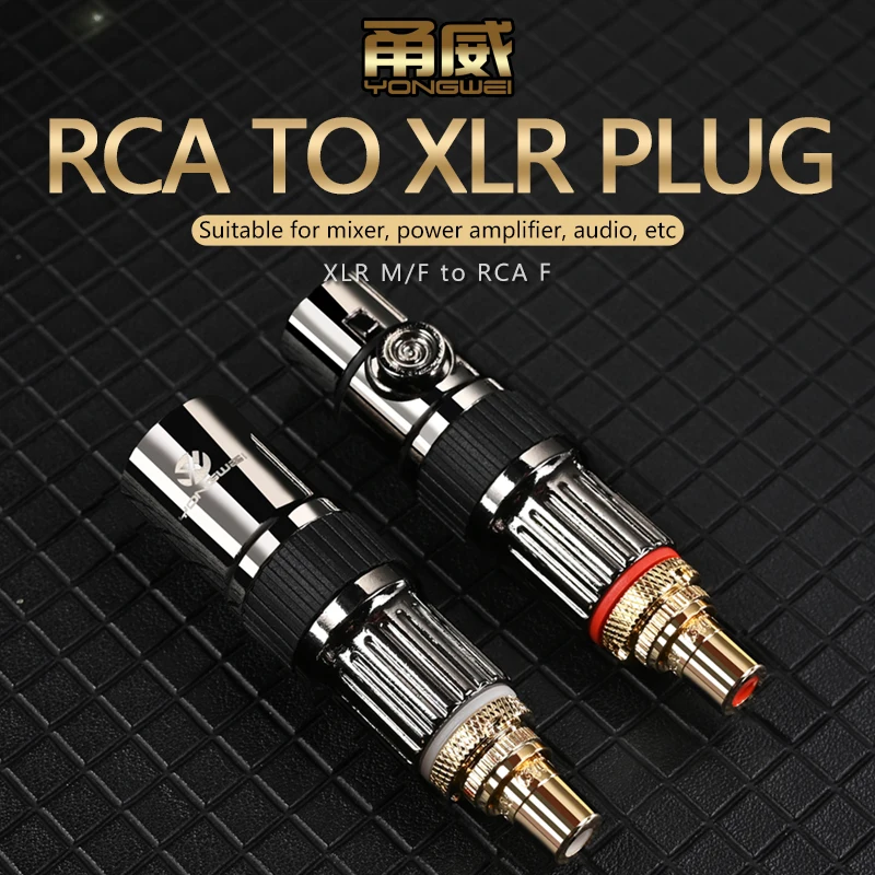 

YONGWEI 3Pin XLR male to RCA Female Audio Adapter Male to RCA Connect the power amplifier extension docking plug to the mixer