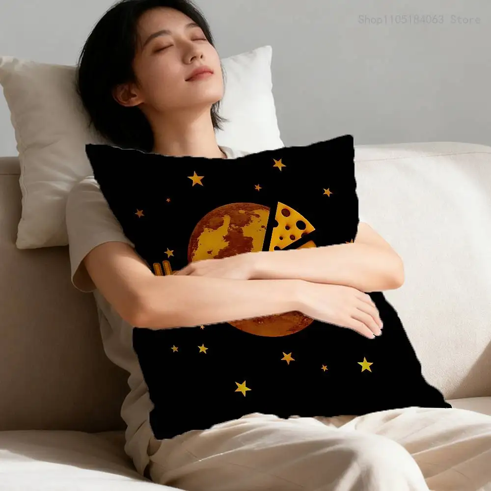 Will W-Wood The Normal Rat In The Moon Pillow Case Print Polyester Fiber 40X40 cm Home Sofa Throw Cushion Cover Decoration