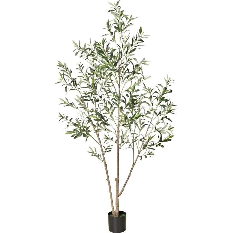 

Olive Trees Artificial Indoor, Tall Faux Olive Tree, Fake Potted Olive Tree, Artificial Plants with Natural Wood Trunk