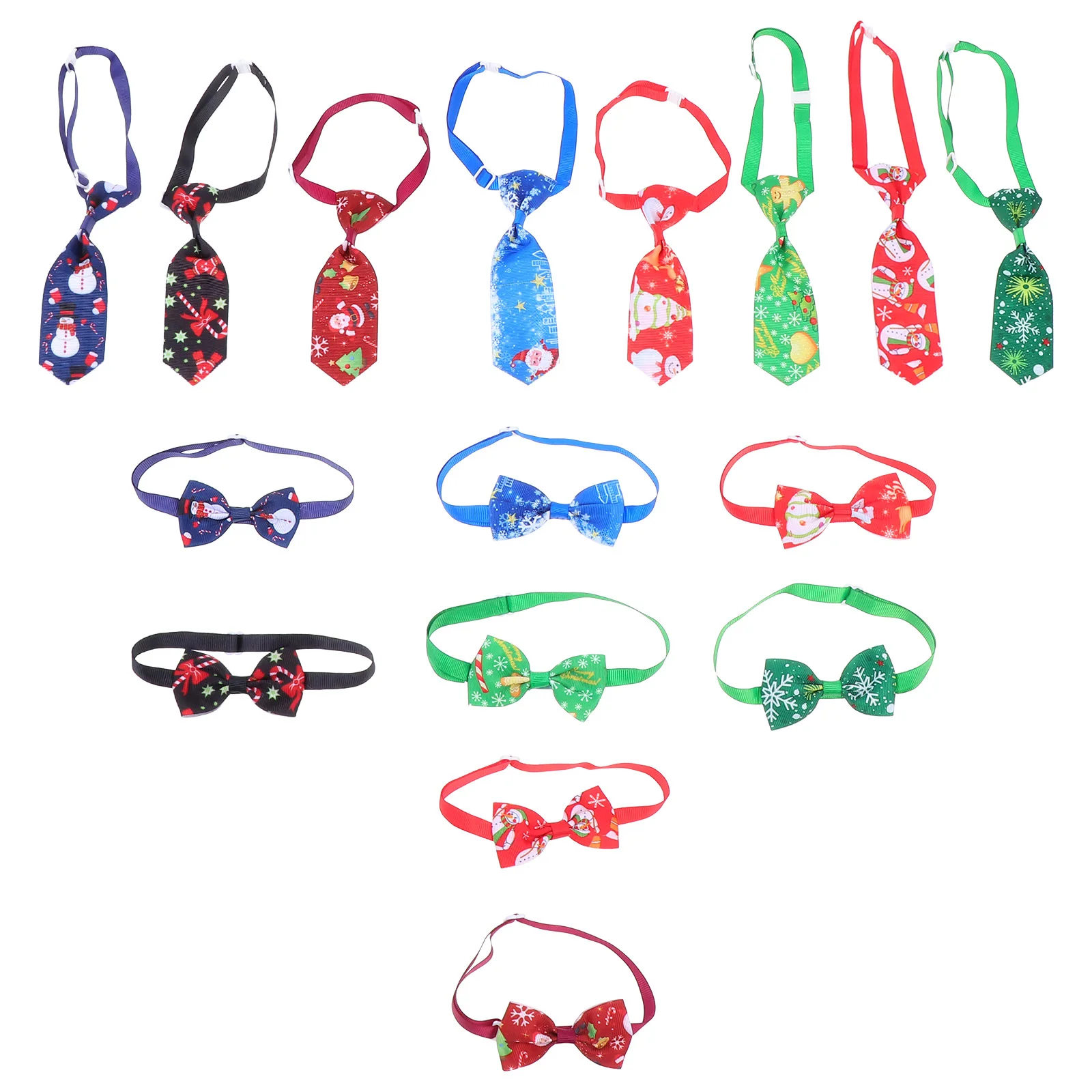 16 Pcs Pet Christmas Bow Tie Dog Necklace Adjustable Collars Ties for Xmas Cat Neckties Dogs Grooming Accessories