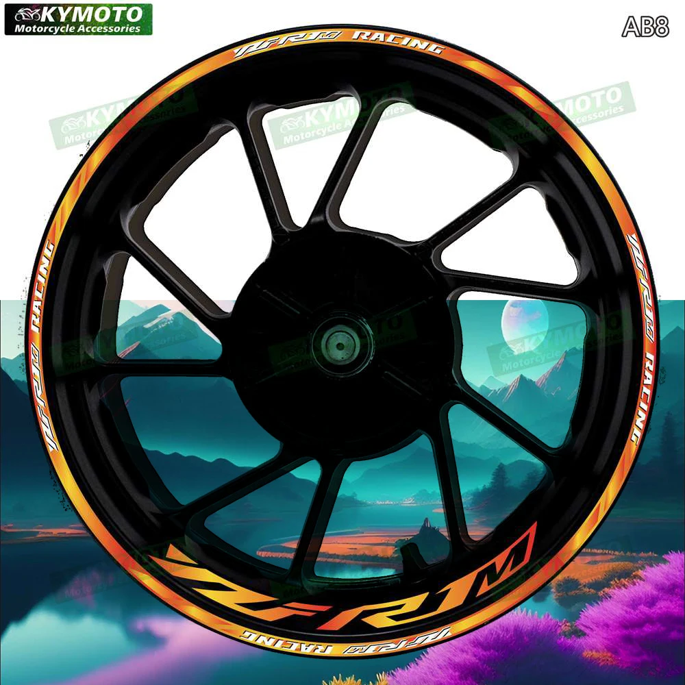 For YZF R1M R1 M motorcycle accessories 17-inch front and rear wheel stickers fairings wheel hub gradient reflective decals