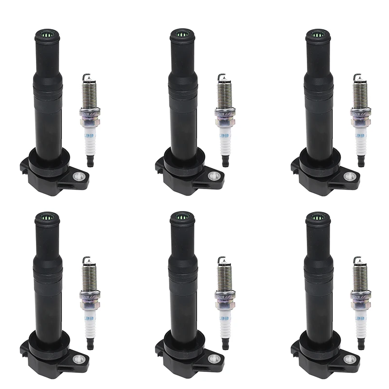 Ignition Coils + Spark Plugs Kit For HYUNDAI SANTA FE II CM 2.7 2006-2012 GRANDEUR KIA MAGENTIS OPTIMA RONDO 273013E400 UF558
