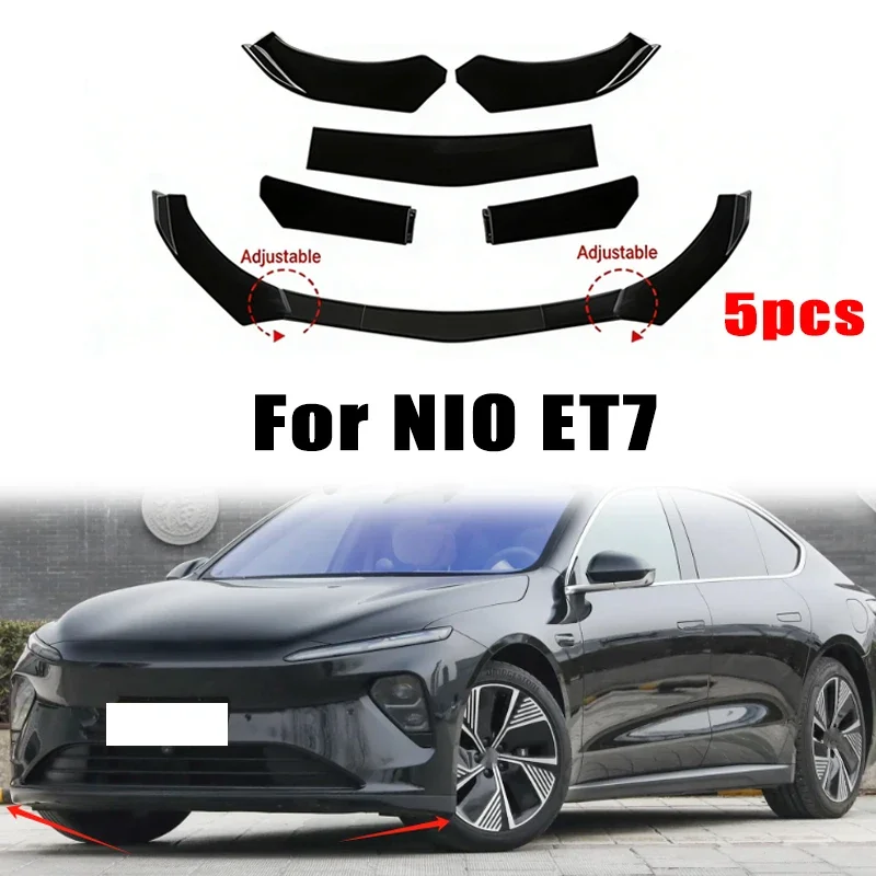 

5Pcs ABS Material Universal Car Front Bumper Separator Bumper Lip Body Kit Duck Lip Separator For NIO ET7 Car Accessories