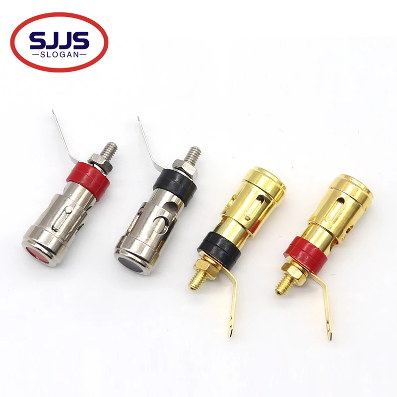 【2PCS】Gold-Plated Push-Type Spring Terminal Speaker Amplifier Spring Self-Locking Socket Push-Type Terminal