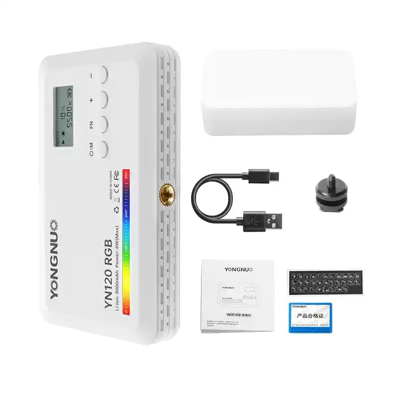 YONGNUO YN120RGB Luz de vídeo RGB de bolsillo 2500K-9500K CRI 95+ Batería incorporada 3000mAh
