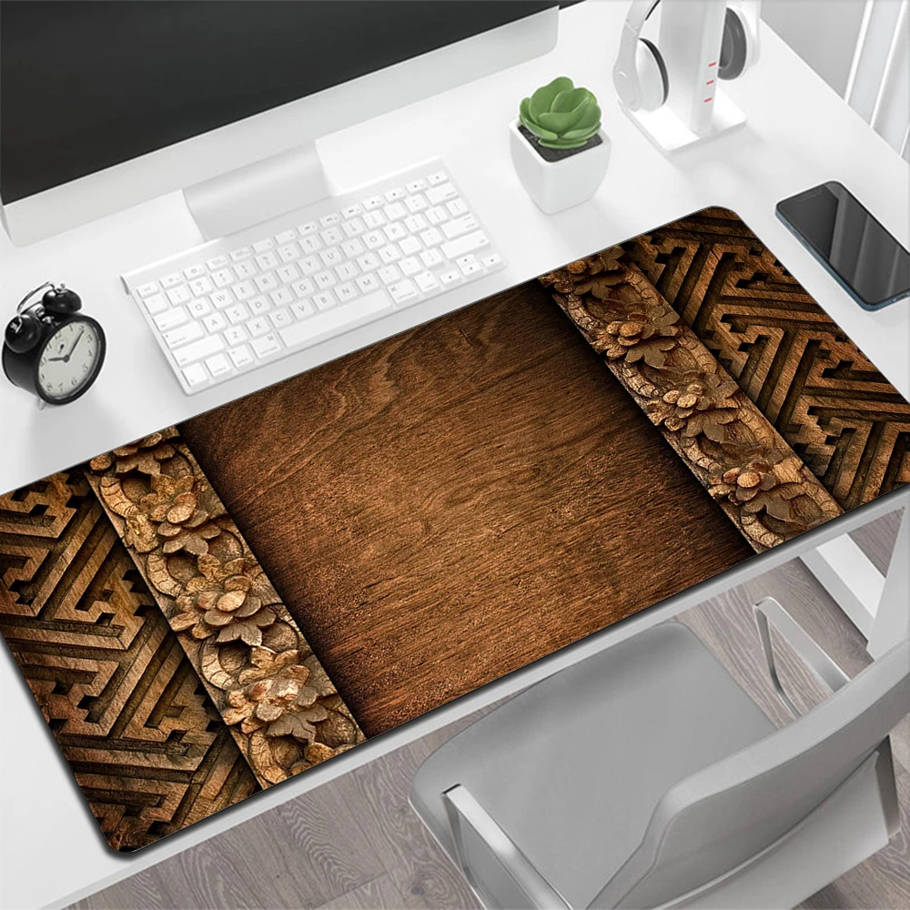 Grand tapis de souris effet Grain de bois, effet Mat, effet Mat, effet Mat, pour ordinateur de bureau, Gamer, taille XXL