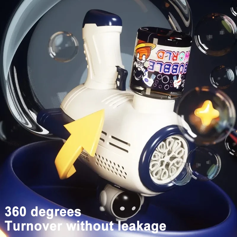 Bolle Pistola Macchina per bolle di sapone Lanciatore spaziale elettrico Regali per bambini Bolle completamente automatiche con zaino leggero Giocattolo per bambini