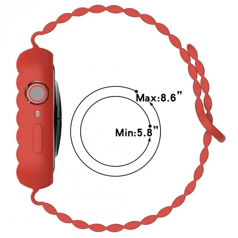 Case+Strap for Apple Watch 45mm 44mm 49mm 42mm 38mm 41mm 40mm Magnetic Silicone Wristband iWatch Series Ultra 2 8 7 6 5 SE Band