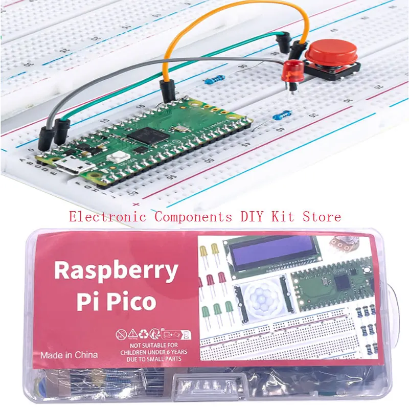 Raspberry Pi pico Development Board Kit Raspberry pi RP2040 Programmin led LCD1602 LCD Breadboard SG90 Potentiometer Resistor
