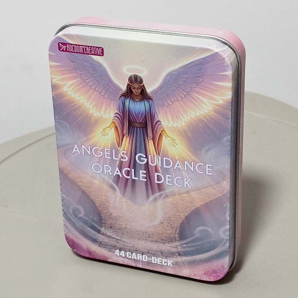 Angels Guidance Oracle Deck - 11.5*8cm 44 Cards with Guidebook, Inspirational Divination Cards in Tin Box for Spiritual Growth