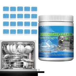 Dishwasher Cleaning Tablets 20pcs Eco-Friendly Dishwasher Tablets Dish Grease Dirt Remove Machine Cleaner For kitchen