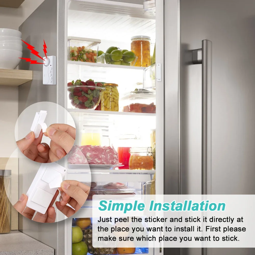 Camluxy Wireless Door Opening Sensor Time Delay Refrigerator Door Alarm Burglar Alarm  Anti-theft Window Open Closed Door Sensor