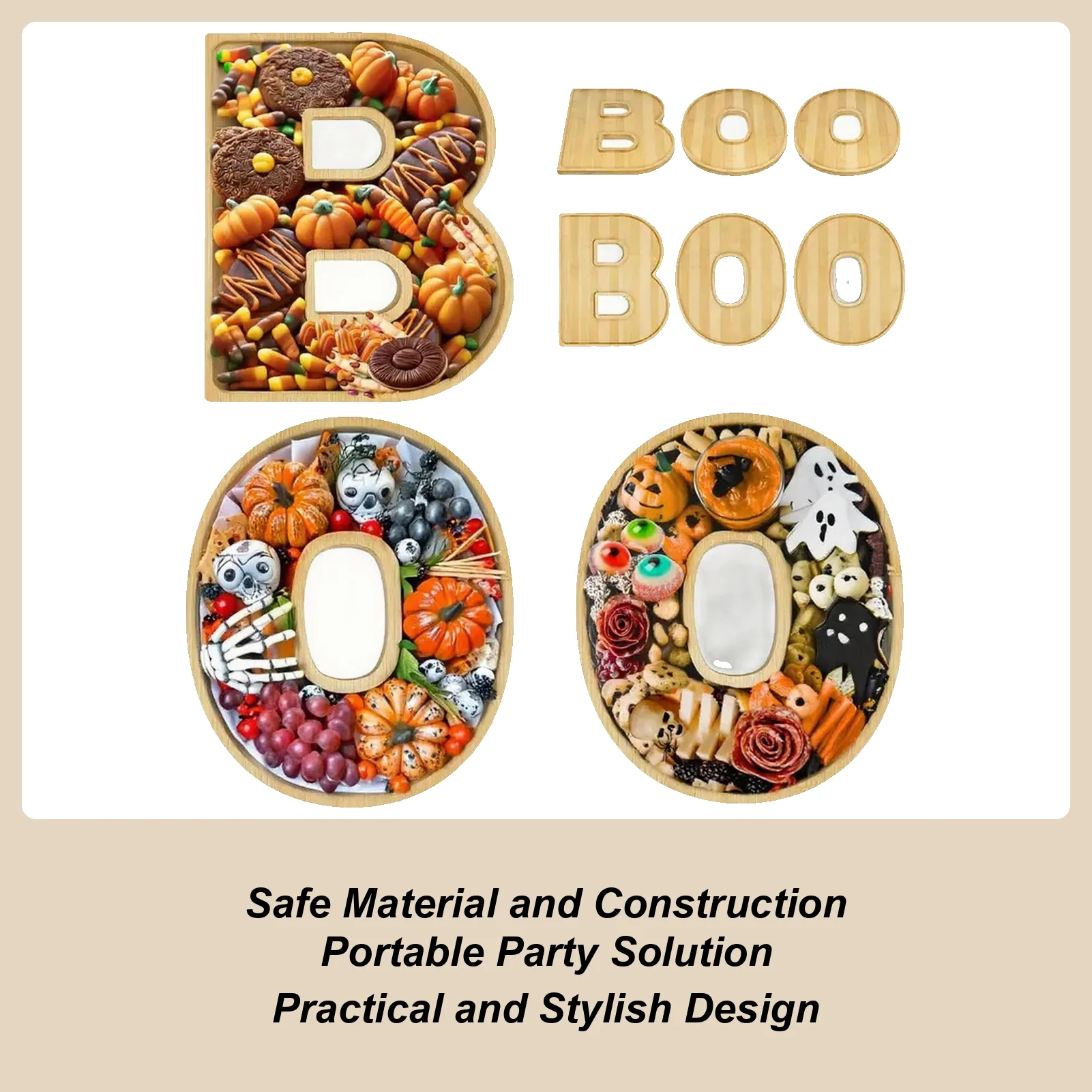 

Halloween Cheese Board Boo Charcuterie Board Serving Tray Set Wooden Platter Halloween Decorations For Home Kitchen Farmhouse