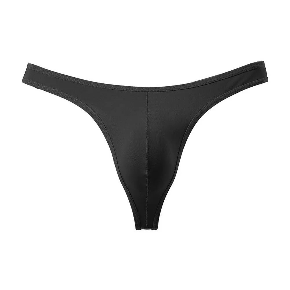 Men\'s Flexible G-String Thong Underwear Seamless Low Waist T-Back Briefs Breathable Solid Sports Panties for Active Men
