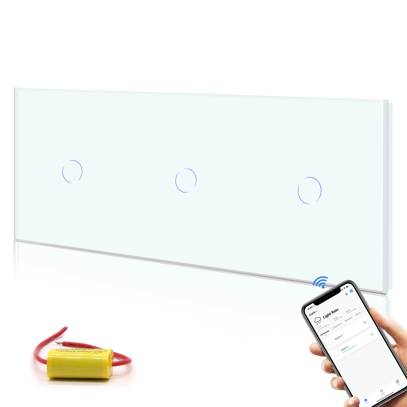 BSEED WIFI Schalter Serie Wand Smart Licht Schalter Blaue LED Hintergrundbeleuchtung Glas Tuya APP Touch Schalter EU Standard Keine Neutral 4