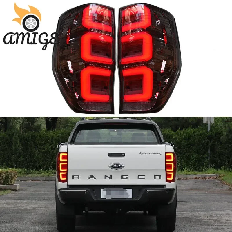 

Автомобильные светодиодные задние фонари, задние противотуманные фары для Ford Ranger 2,2 3,2 2015-2019, задний фонарь, отражатель стоп-сигнала