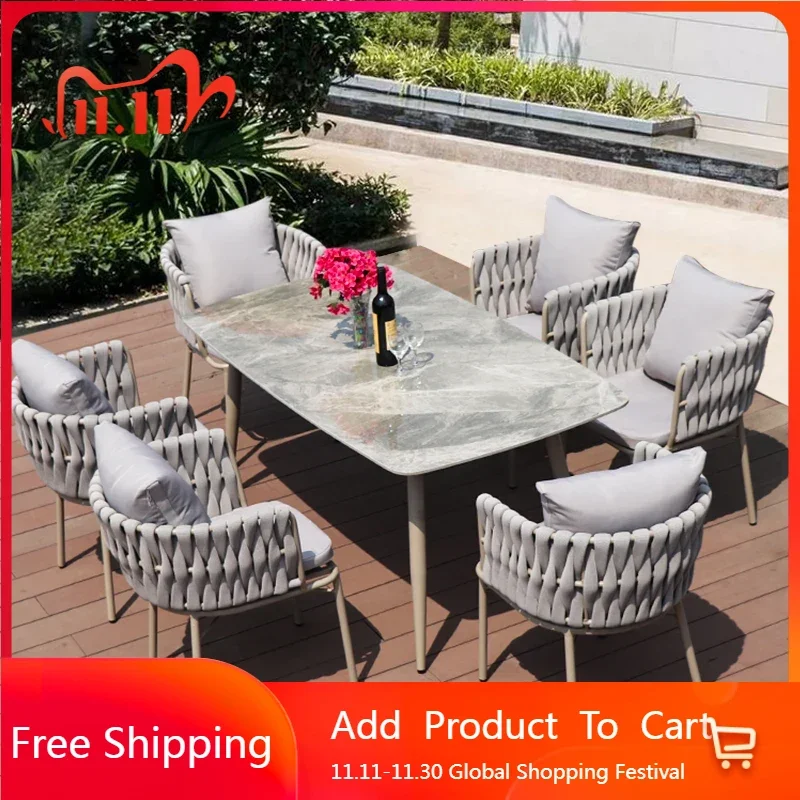 

Luxury Balcony Outdoor Tables Rattan Chair Courtyard Nordic Outdoor Tables Lounge Grey Aire Acondicionado Cuarto Home Furniture