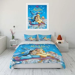 Disney Aladdin Jasmine Princess Cartoon Bedding Set Quilt Spiderman Duvet Cover Comforter Bedclothes Children Bed Birthday Gift