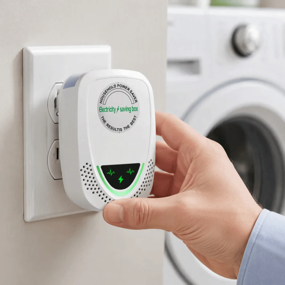 Durable ABS Power Saver Device Fire Retardant Overheat Protection Voltage Stabilizer Overload Protection Compact Lightweight
