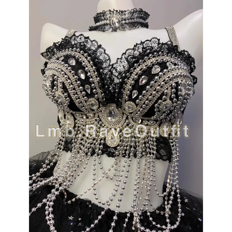 Ensemble Tutu de Trampoline en dentelle galvanisée personnalisée, Sexy, luxe, syllabe électrique, robe de spectacle de Concert