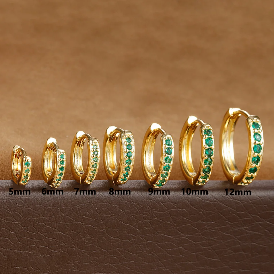 1 Paar Edelstahl Huggie Minimal Creolen kleine Kristall Zirkonia dünne Helix Tragus Knorpel Ohrringe Piercing Schmuck