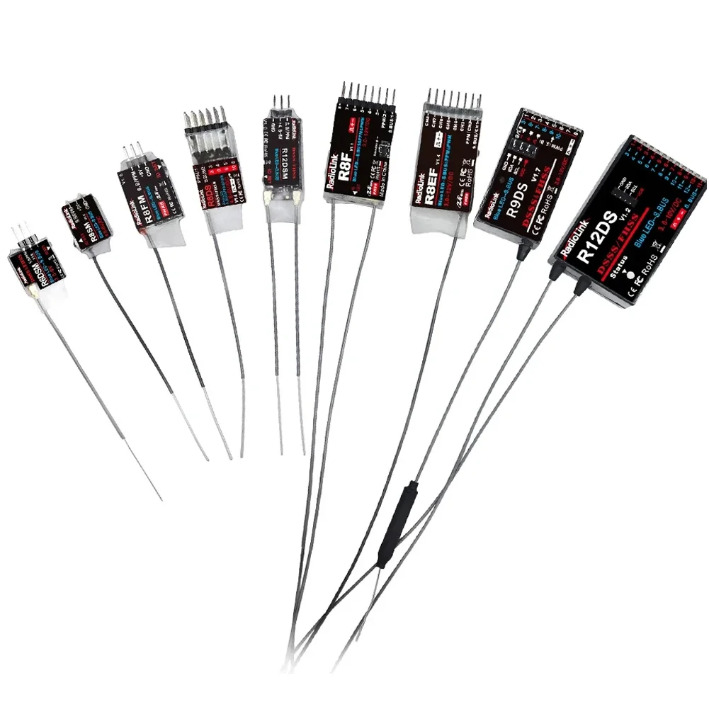 Radiolink 2.4G Signal R12DSM R12DS R9DS R8SM R8EF R8FM R8F R7FG R6DSM R6DS R6FG R6F R4FG R4F Rc Receiver for RC Transmitter AT9S