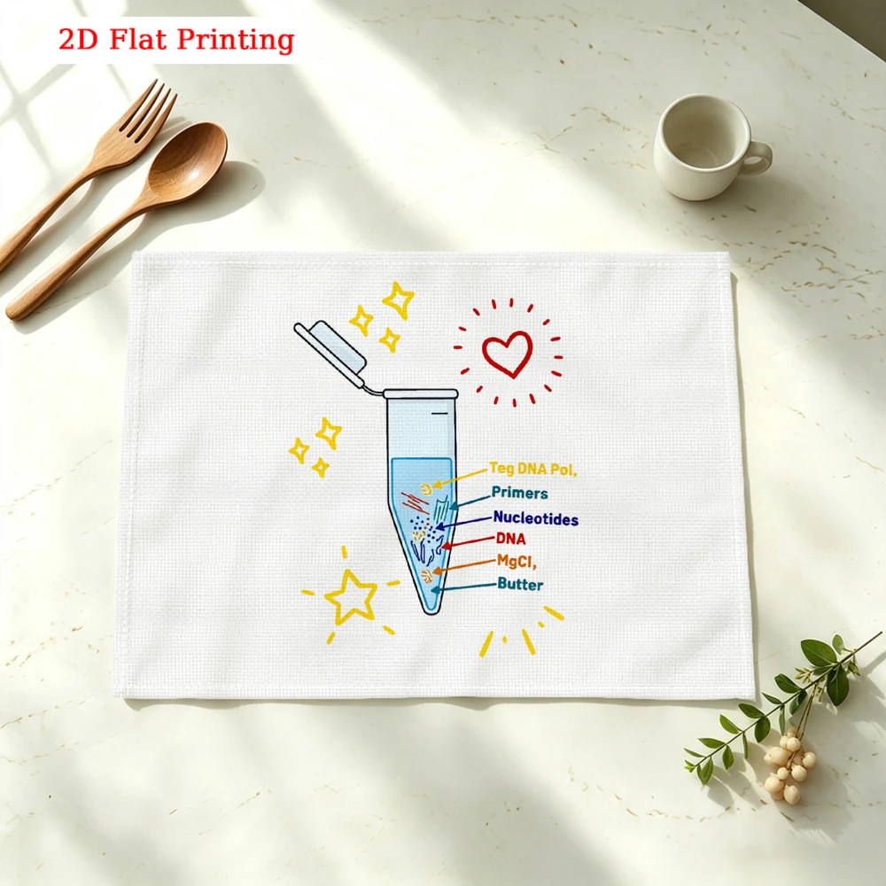 Dna Test Tube Kitchen Placemat Dna Test Tube Linen Pad Dish Coffee Cup Table Mat 1PC 30x40cm