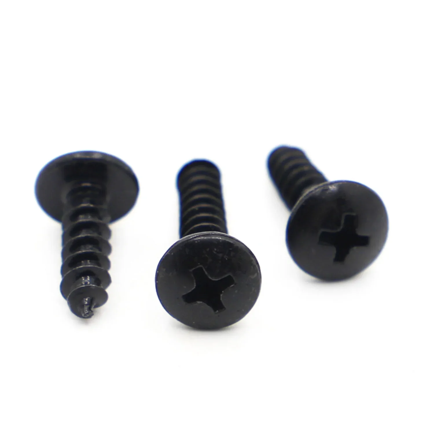 10/50pcs Black Steel Phillips Truss Head Cross Recessed Mushroom Head Self Tapping Screws M3 M3.5 M4 M5 M6