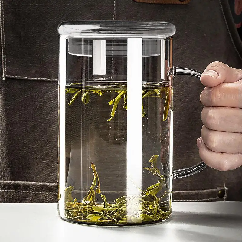 

Large Capaci 000ml Borosilie Glass Tea Cup for Office Use Men's Drinking Water Cup Antibacterial Heat Resistant Tea Mug