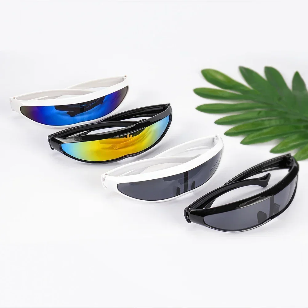 Conjoined Lens Sunglasses Men Women Fishtail Design X Laser Dolphins Mirror Glasses Windproof Goggles Space Robots Eyewear UV400