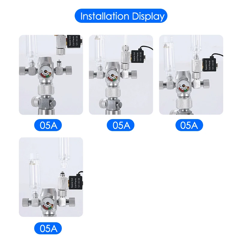 Aquarium Solenoid Valve CO2 System Regulator Aquarium Accessories Electric Low Temperature Magnetic Valve For Fish Tank DC12V