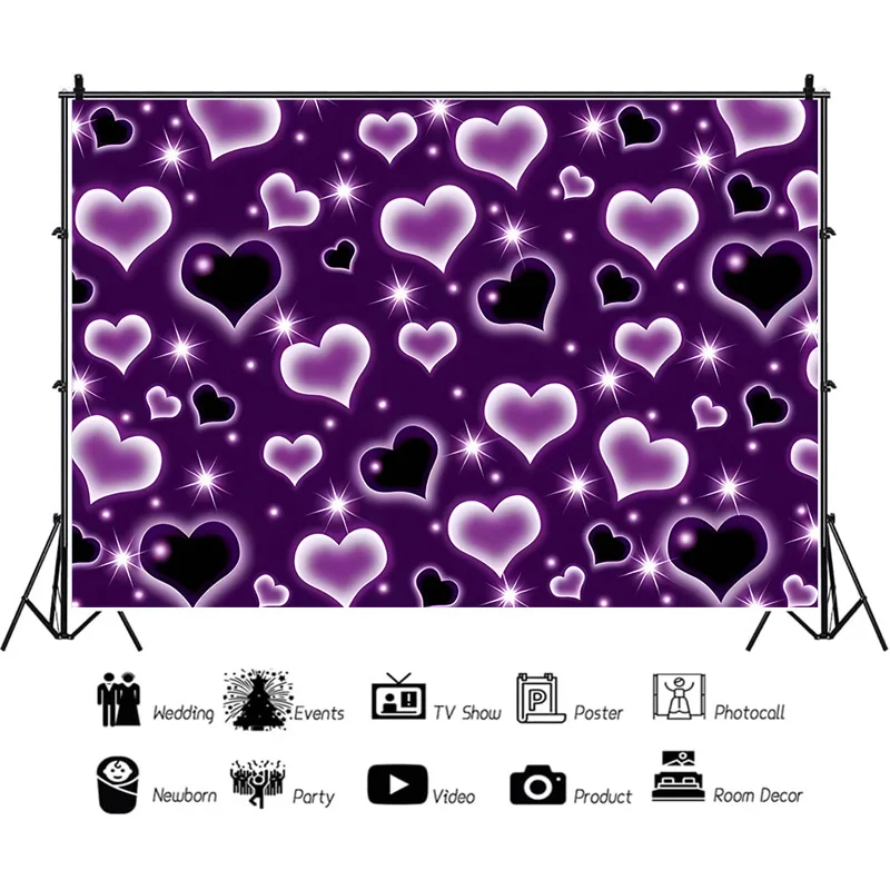 

Valentine's Day Photography Backdrops Props Heart Red Rose Birthday Love Bridal Pre Wedding Party Photo Studio Background VA-03