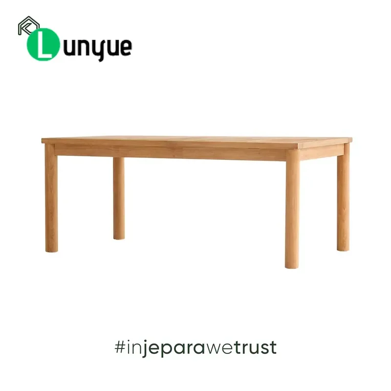 Solid Teak Dining Table Modern Minimalist Natural Texture Durable Outdoor Furniture for Villa Commercial Restaurant Garden