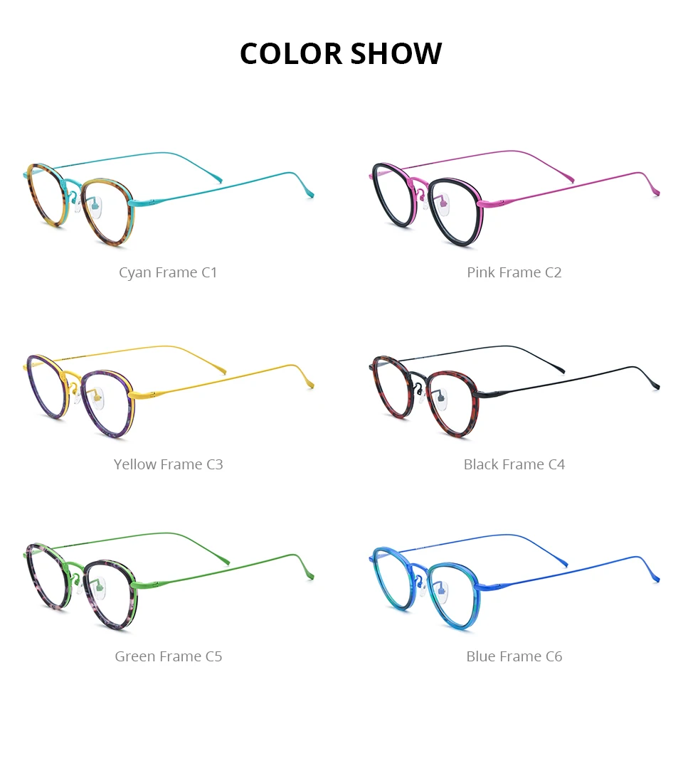 FONEX Acetat Titan Brille Rahmen Frauen 2025, Neue Mode Marke Design Retro Kleine Runde Brillen Männer Vintage Brillen 85844 – Detail 32