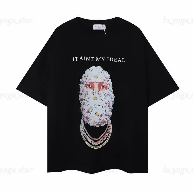 بلايز رجالي Ih Nom Uh Nit قناع تي شيرت تيز أبيض وأسود رئيس الشارع عادية فضفاض تيز عالية الجودة قصيرة الأكمام حجم S-4XL