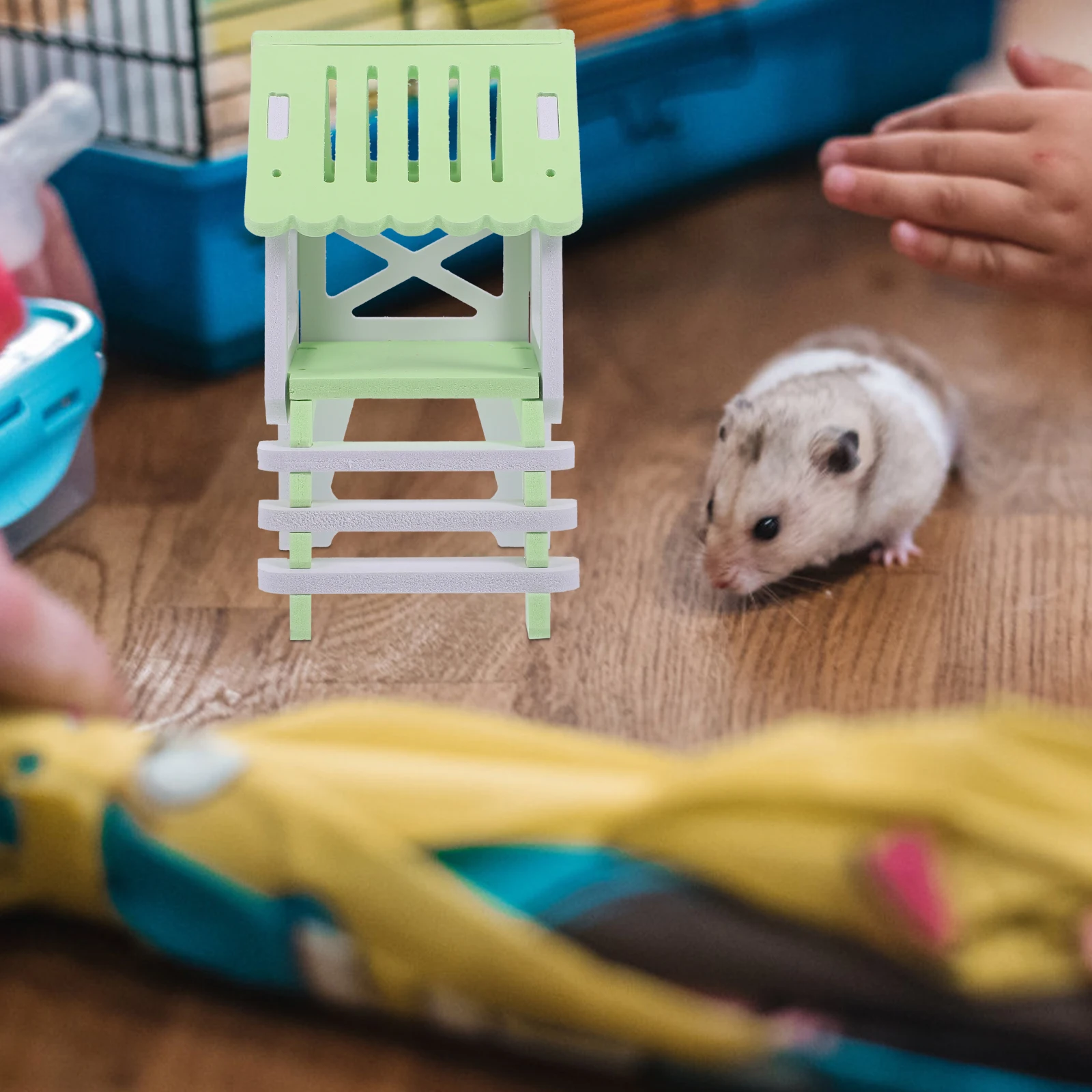 

1Set Hamster Hideout House Double-Deck Villa for Small Pets Dwarf Hamsters Mice Gerbils Hedgehog Cage Accessories Play Rest